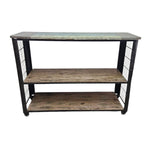 Industrial Iron & Reclaimed Wood 3-Tier Console