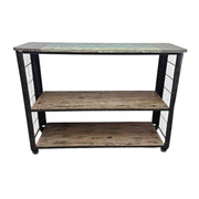 Industrial Iron & Reclaimed Wood 3-Tier Console