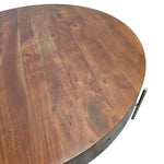 Marina Home Rustic Thick Block Solid Wood Round Coffee Table