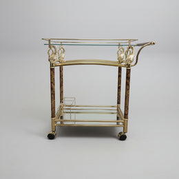 Vintage Hollywood Regency Swan Bar Cart