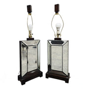 Refined Bevelled Mirrored Glass Column Table Lamp