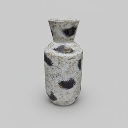 Earthy Distressed Textured Dalmatian Pattern Ceramic Flower Vase