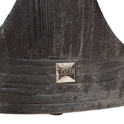 Dark Wood Round Drum Side Table