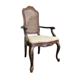Extravagant French Provincial Extendable Wooden Dining Table and Rattan Chair Set
