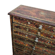 Artisanal Hand-Painted Wooden 10-Drawer Apothecary Jewellery Chest
