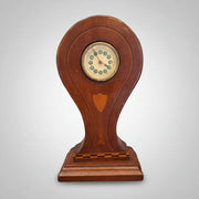 Antique Edwardian Oak Inlay Mantel Clock 1905s