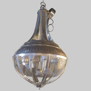 Trea Vintage Style Chrome and Glass Onion Pendant Ceiling Light