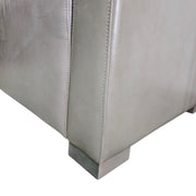 Contemporary Minimalist Grey Leather Armchair