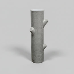 Tree Trunk Inspired Grey Crackle Glaze Ceramic Cylindrical Vase
