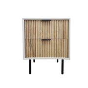 West Elm Fluted Wood Two-Drawer Nightstand