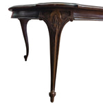 Extravagant French Provincial Extendable Wooden Dining Table and Rattan Chair Set