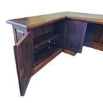 Heritage Solid Wood L-Shape Executive Desk with Leather Top