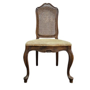 Extravagant French Provincial Extendable Wooden Dining Table and Rattan Chair Set