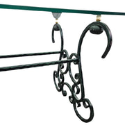 Wrought Iron Scrollwork Glass Top Coffee Table
