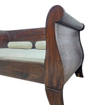 Grand Mahogany-Finish Sleigh Daybed with Bolster Accents