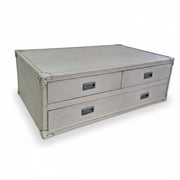 Vintage Traveler Cream Studded Trunk Coffee Table