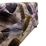 Chippendale Style Feather Printed Velvet Rectangular Ottoman