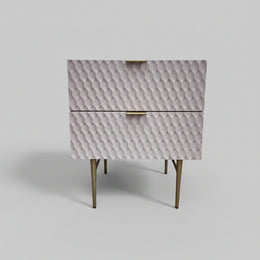 West Elm Audrey Mid-Century Style Geometric Light Pink Nightstand