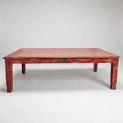 Hand-Finished Distressed Crimson Dining Table by Lucky Furniture