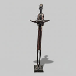 Regal Elegance Elongated African Wooden Figurine