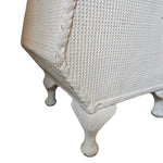 Rare Lloyd Loom Hexagon White Linen Basket with Glass Top
