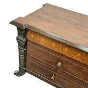 Regal Empire Style Inlaid Walnut Bedside Chest