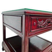 Chinese Dragon-Carved Rosewood Side Table