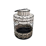 Home Center Zayn Industrial Wire and Woven Rope Decorative Lantern