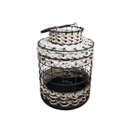 Home Center Zayn Industrial Wire and Woven Rope Decorative Lantern