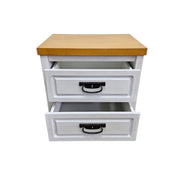 Country Charm Two Tone Wood 2 Drawer Bedside Table
