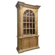 Stately Neoclassical Arched Pine Display Cabinet