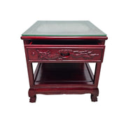 Chinese Dragon-Carved Rosewood Side Table