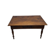 Rustic Solid Wood Table with Turned Legs
