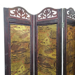Chinoiserie Gold Leaf Carved Four-Panel Room Divider