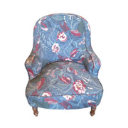 Vintage Upholstered Accent Armchair in Botanical Print