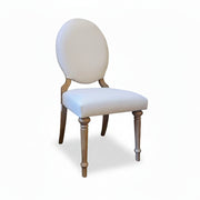 Charming French Provincial Upholstered Oval Back Dining Chair
