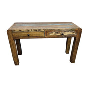 Lucky Furniture Rustic Reclaimed Wood Two-Drawer Console Table