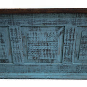 Distressed Teal Wooden King-Sized Bed Frame