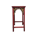 Antique Red Lacquer Horseshoe Armchairs and Tea Table Set