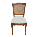Colonial Style Teak and Woven Rattan Dining Accent Chair