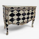 Bold Harlequin Monochrome Baroque Style Chest of Drawers