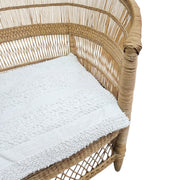 Woven Brown Rattan High Curved Back Accent Armchair