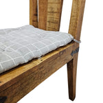 Handcrafted Solid Teak Wood Dining Chair with Iron Brackets