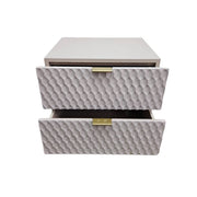West Elm Audrey Mid-Century Style Geometric Light Pink Nightstand