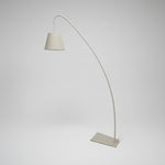 Elegant Curved Arc Floor Lamp in Matte Cream