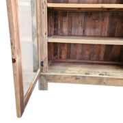 Rustic Reclaimed Timber Glass Two-Door Display Cabinet