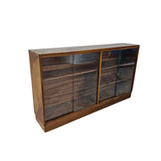 Solid Oak Cabinet with Glass Slide Doors