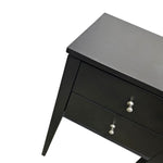 John Lewis Contemporary Black Wood Two-Drawer Nightstand