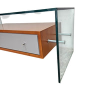 Giorgetti Designer Pre-Loved Glass and Wood Coffee Table