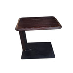 Sleek Espresso C-Shaped Side Table for Modern Living